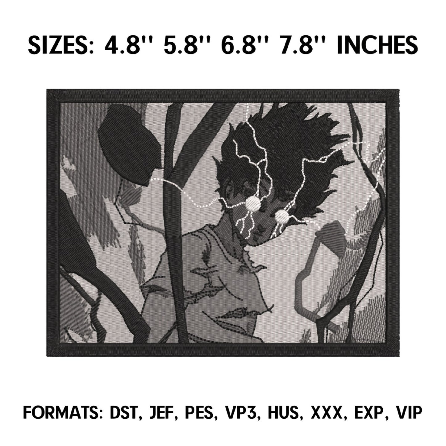 Mob Psycho Anime Embroidery Design, Digital Anime Embroidery File 10