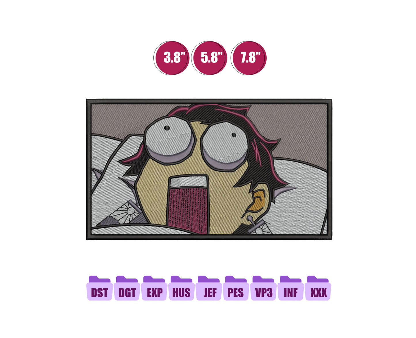 Funny Tanjiro Anime Embroidery Design, Digital Anime Embroidery File 100