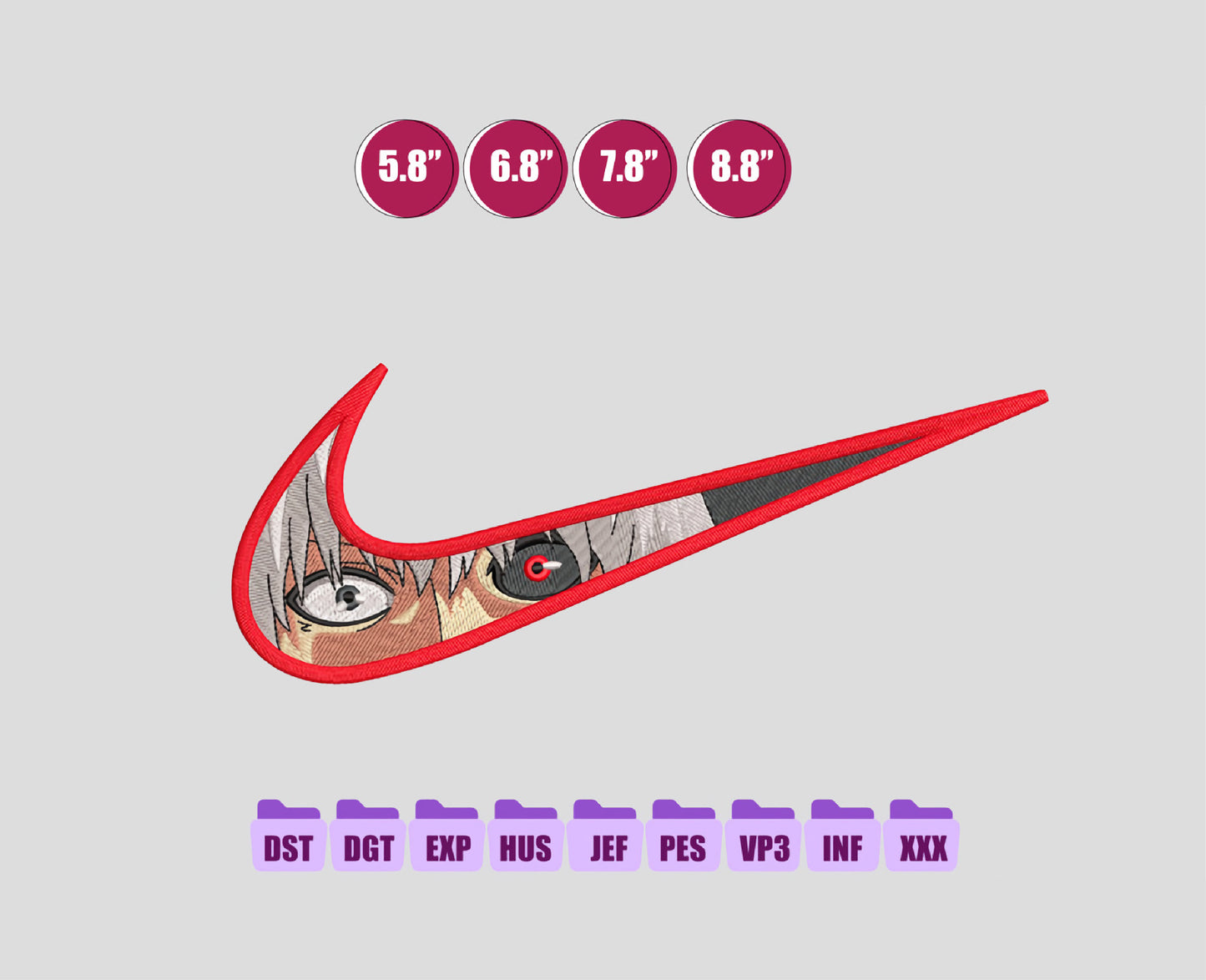 KANEKI KEN Anime Embroidery Design, Ni ke Anime Embroidery Designs 101