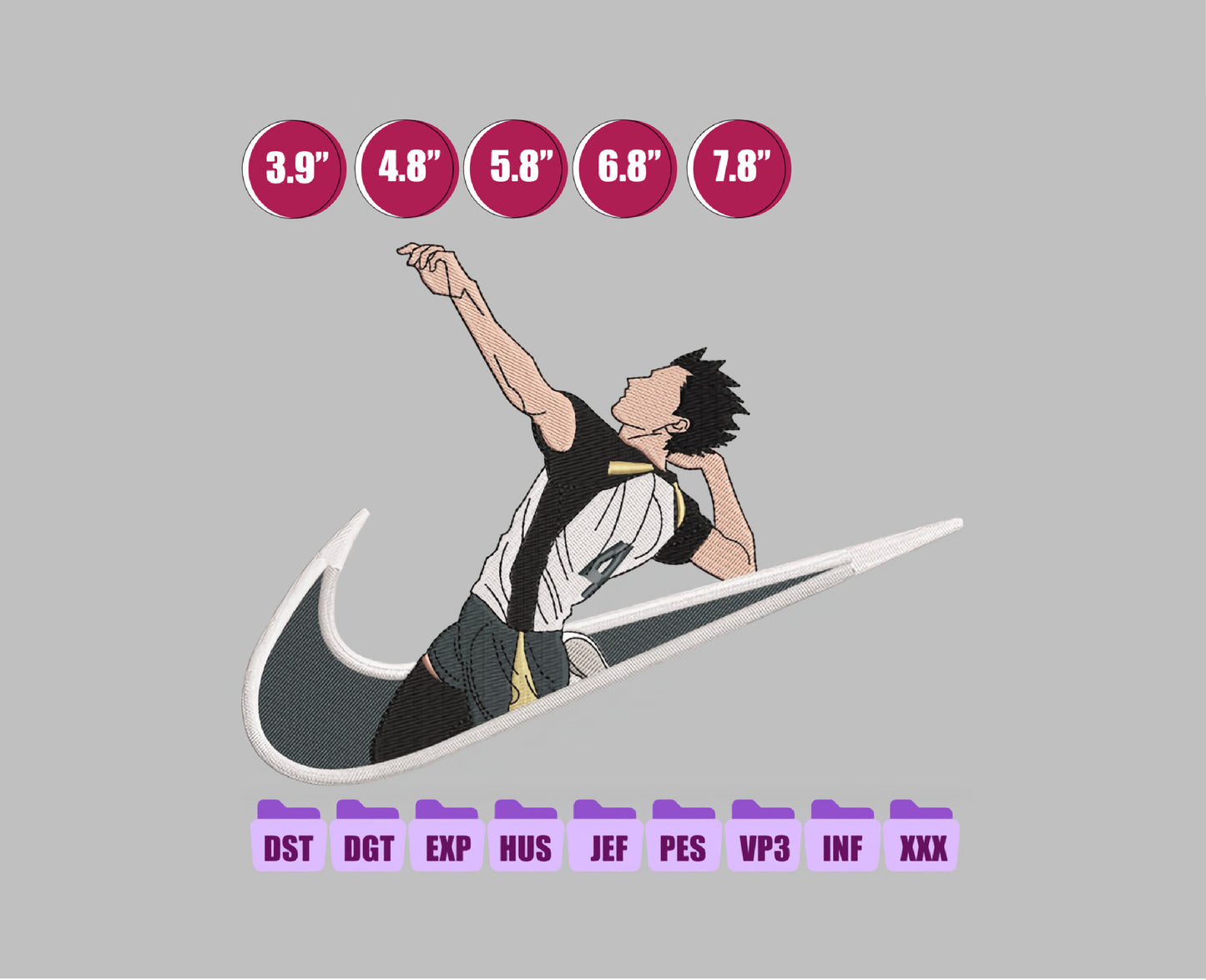 BOKUTO KOTARO Anime Embroidery Design, Ni ke Anime Embroidery Designs 103