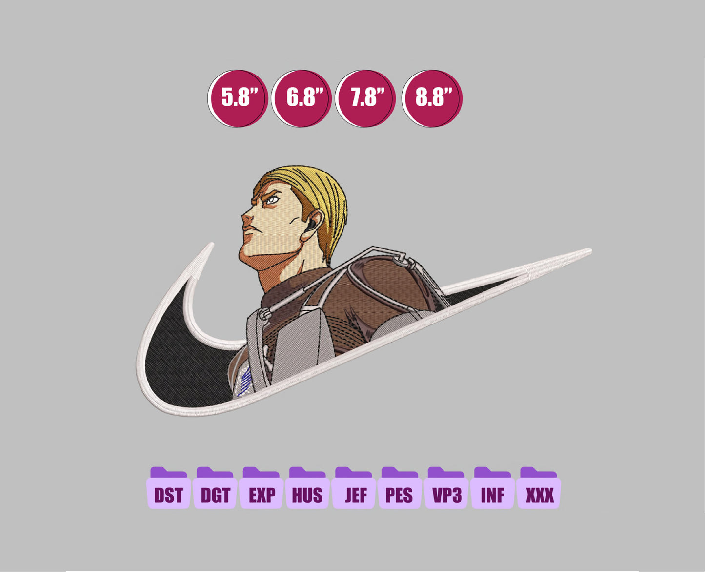 ERWIN SMITH Anime Embroidery Design, Ni ke Anime Embroidery Designs 105