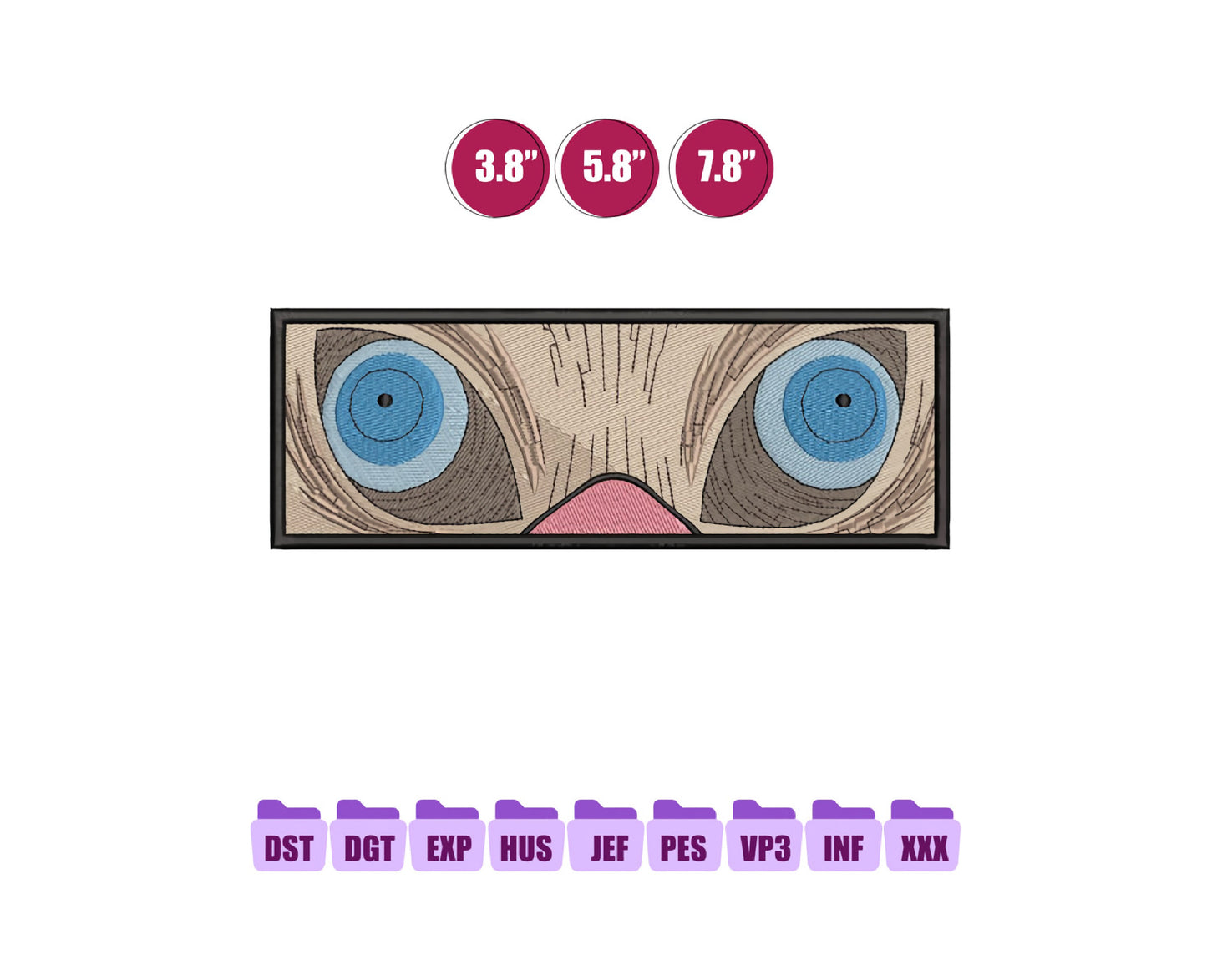 Inosuke Box Anime Embroidery Design, Digital Anime Embroidery File 106