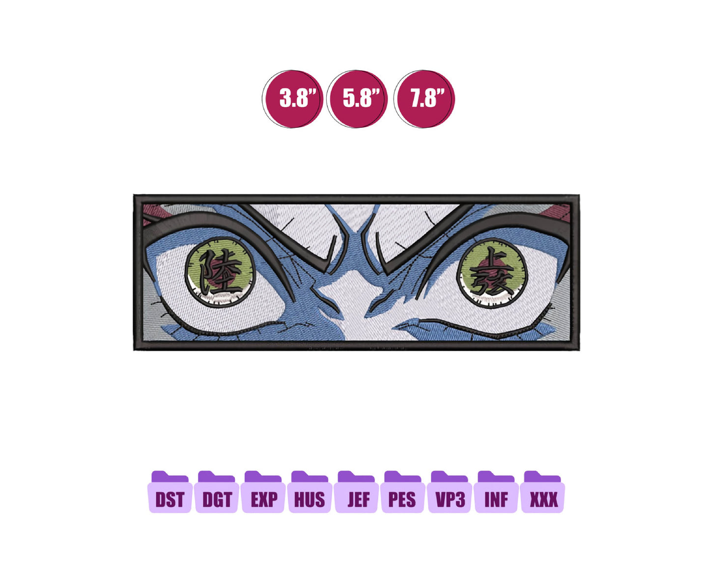 Daki Eyes Anime Embroidery Design, Digital Anime Embroidery File 107