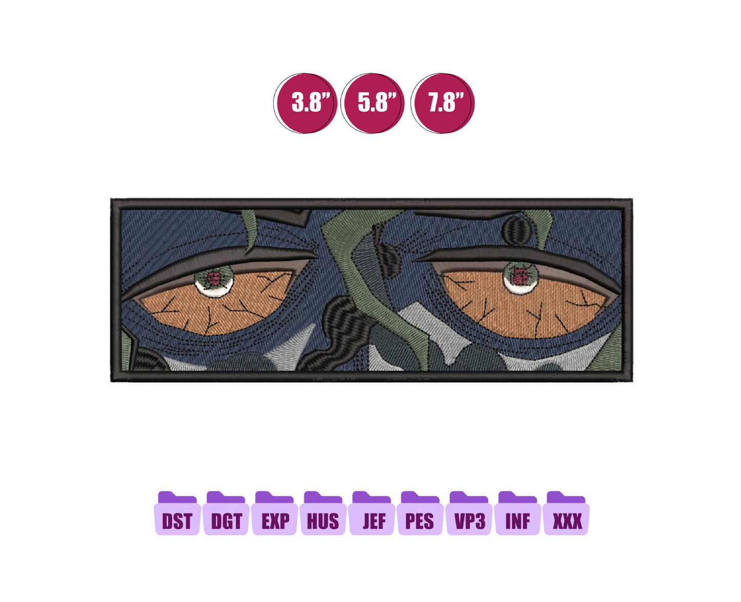 Gyutaro Anime Embroidery Design, Digital Anime Embroidery File 108