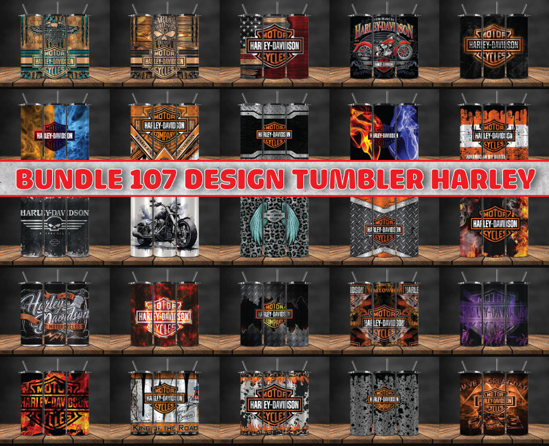 Bundle 107 Design Harley Skinny Tumbler Png, Mega Bundle Motor Harley Digital Tumbler Wrap, Moto Tumbler Wrap 41