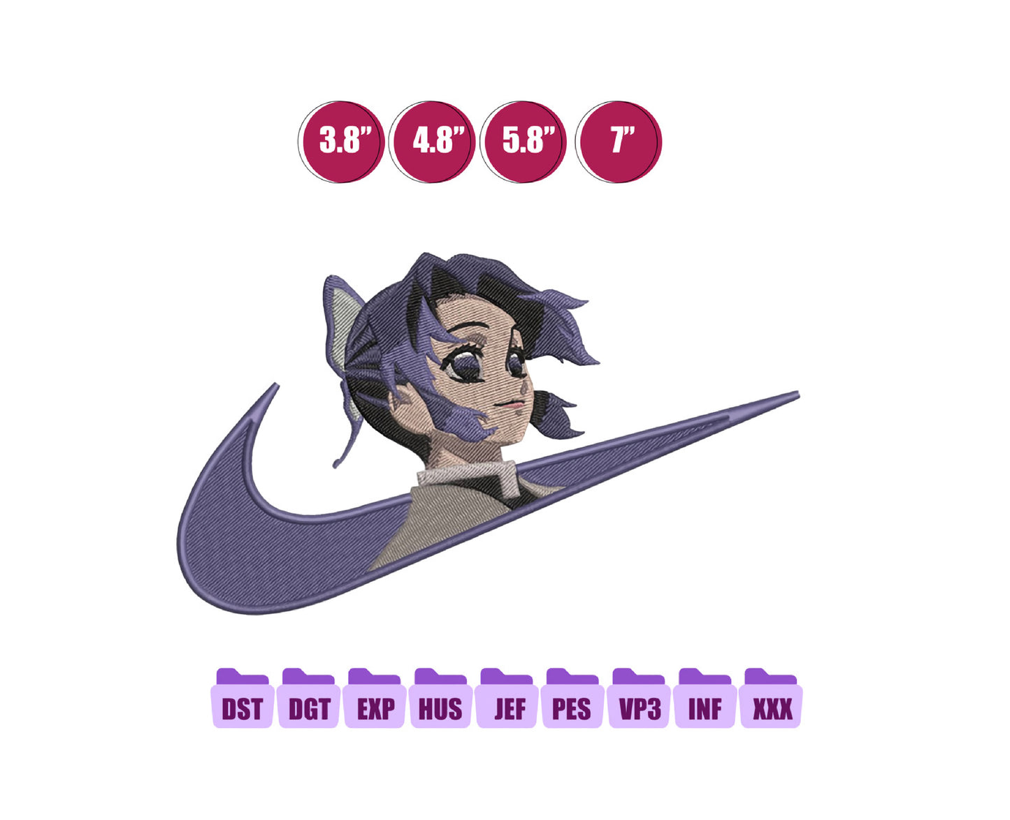 Kocho Ni ke Anime Embroidery Design, Ni ke Anime Embroidery Designs 108