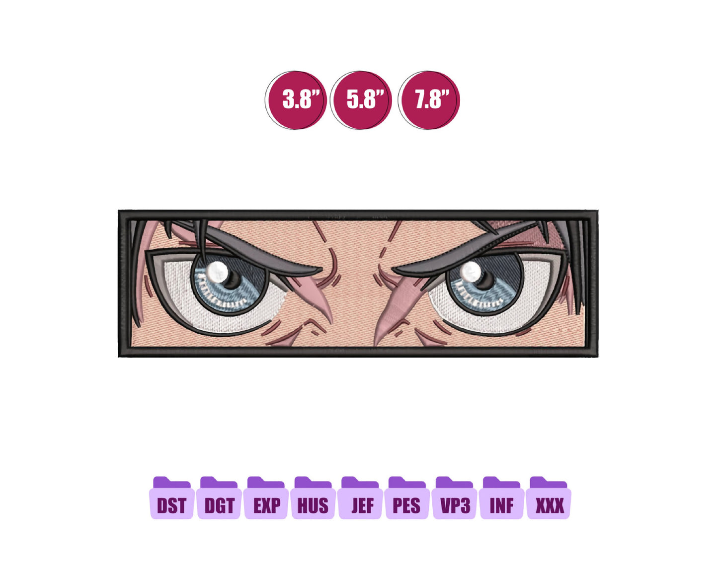 Eren Eyes Anime Embroidery Design, Digital Anime Embroidery File 109