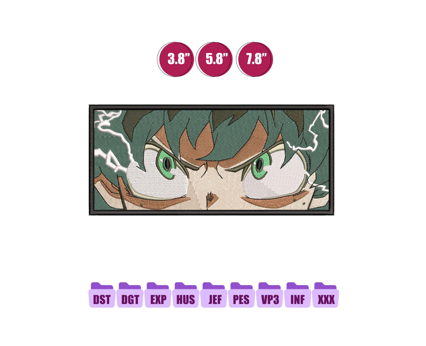 Deku Anime Embroidery Design, Digital Anime Embroidery File 111