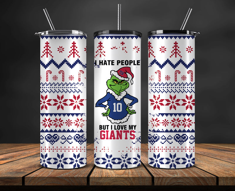New York Giants Christmas Tumbler Png,NFL Merry Christmas Png, NFL Christmas Tumbler Wrap 113