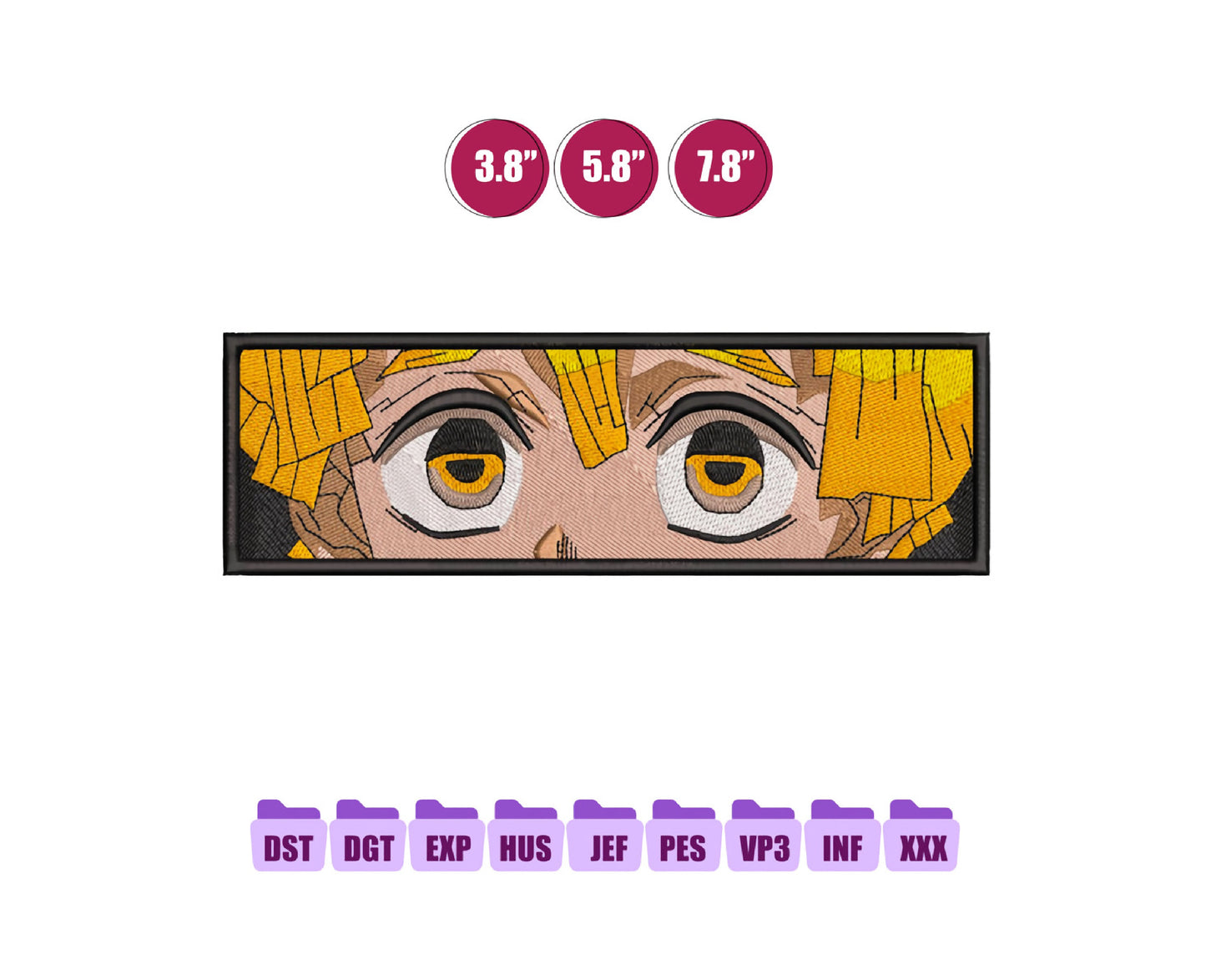 Zenitsu Box Anime Embroidery Design, Digital Anime Embroidery File 117