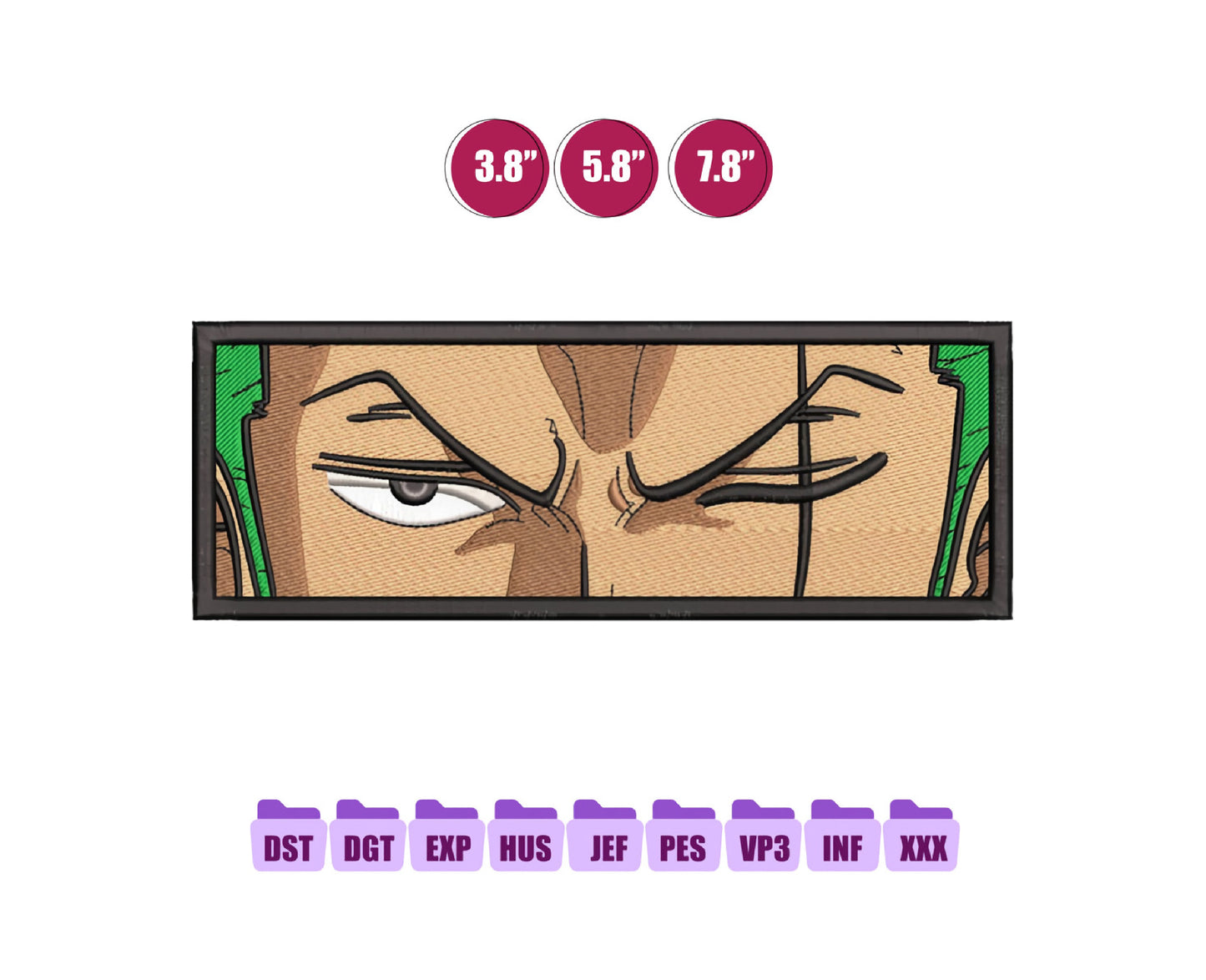 Zoro Box Anime Embroidery Design, Digital Anime Embroidery File 124