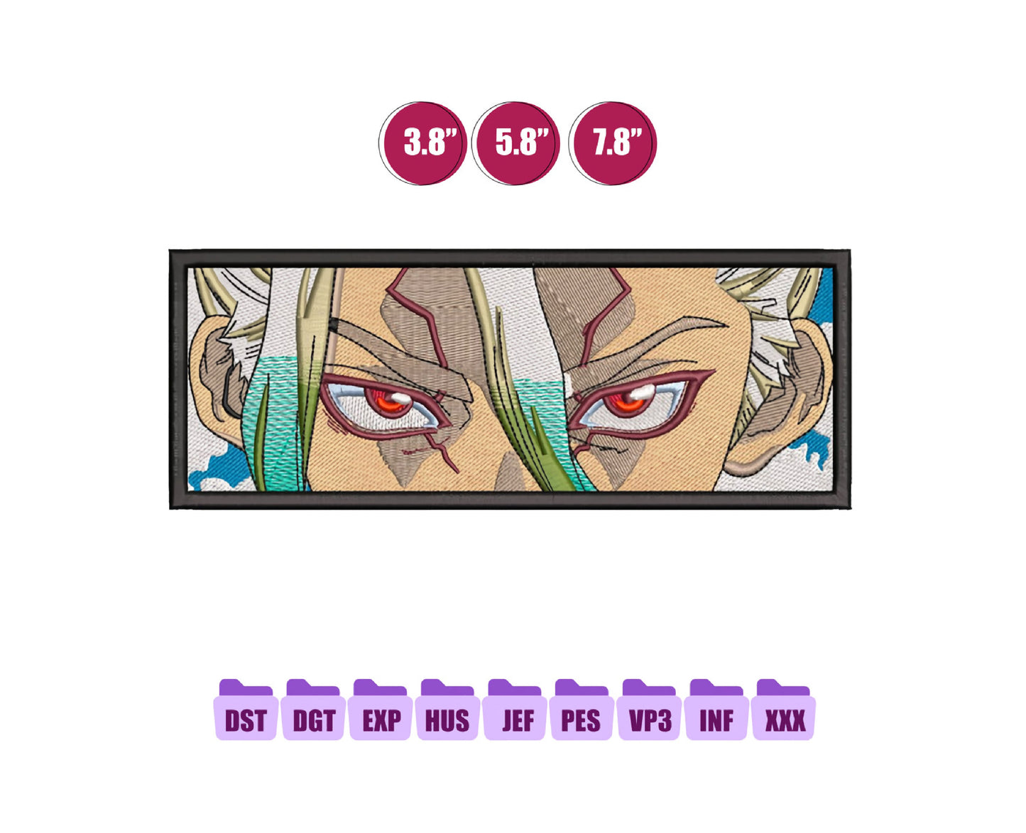 Senku Box Anime Embroidery Design, Digital Anime Embroidery File 125