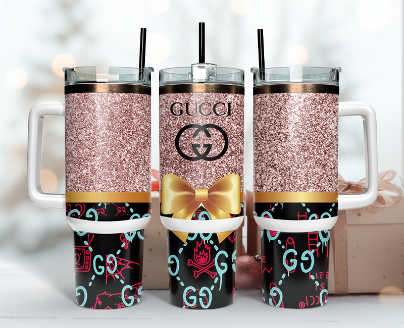 Gucci Tumbler Wrap 40oz,Tumbler Wrap with Logo Fashion - Instant PNG File 127