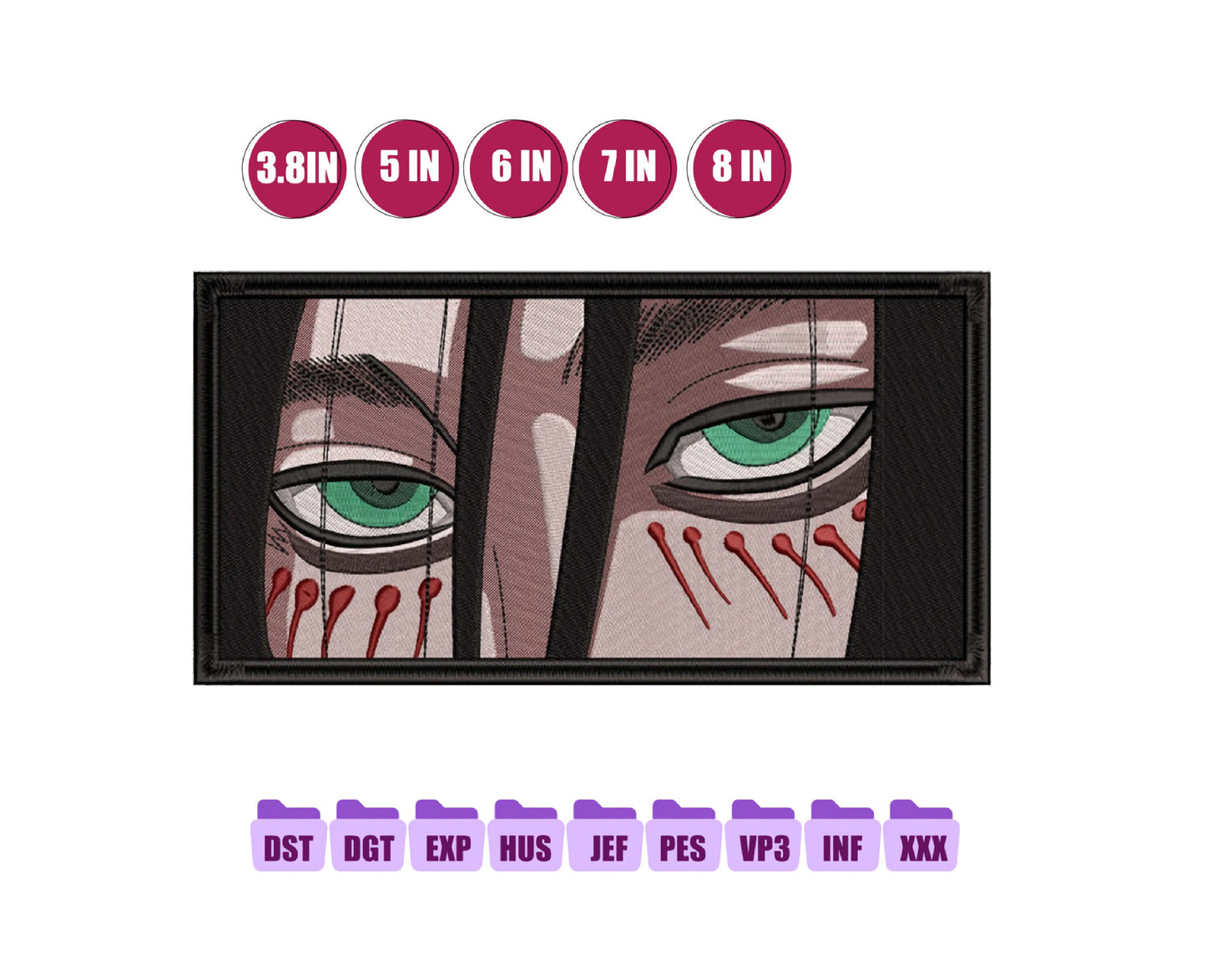 Naruto Anime Embroidery Design, Digital Anime Embroidery File 129