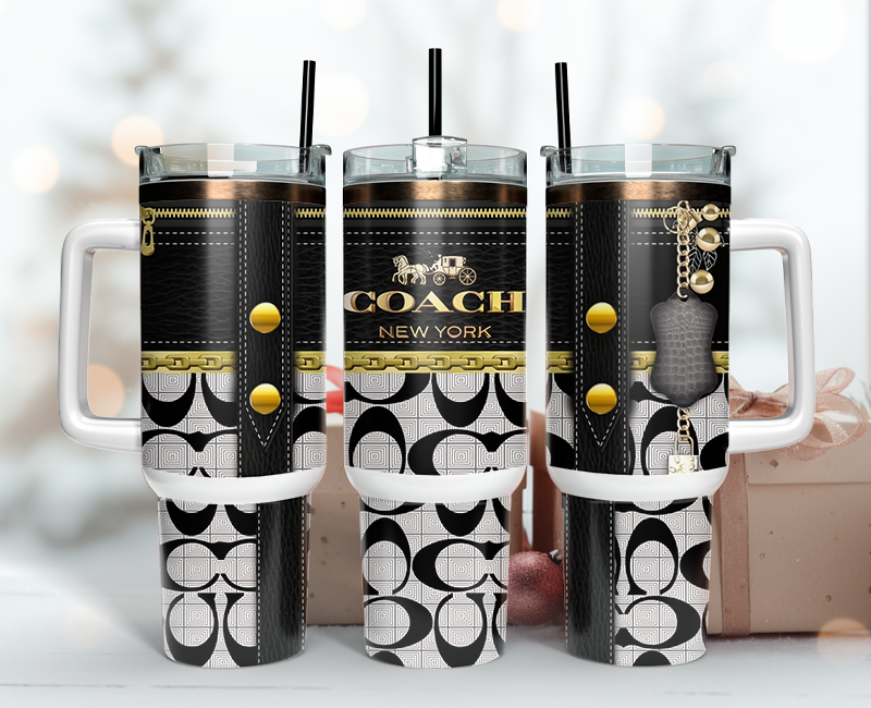 Coach Tumbler Wrap 40oz,Tumbler Wrap with Logo Fashion - Instant PNG File 12