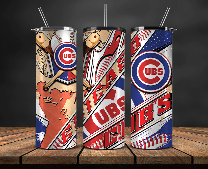 Chicago Cubs Tumbler Wrap, Mlb Tumbler Mlb Logo Tumbler Png 12