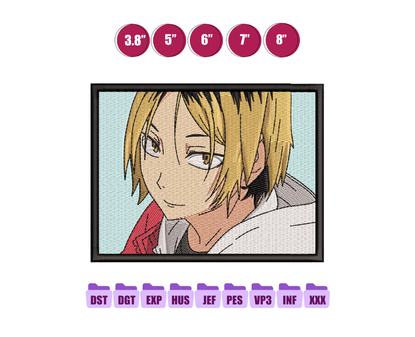 Kozume Kenma Anime Embroidery Design, Digital Anime Embroidery File 132