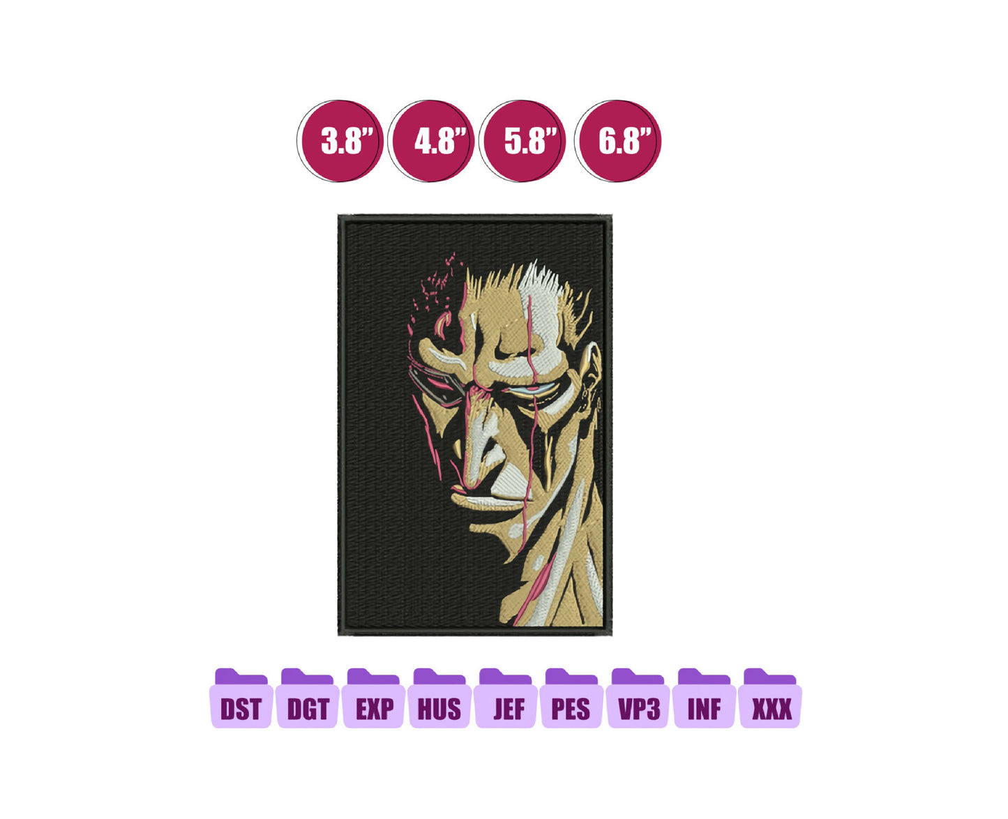 Bleach Anime Embroidery Design, Digital Anime Embroidery File 139