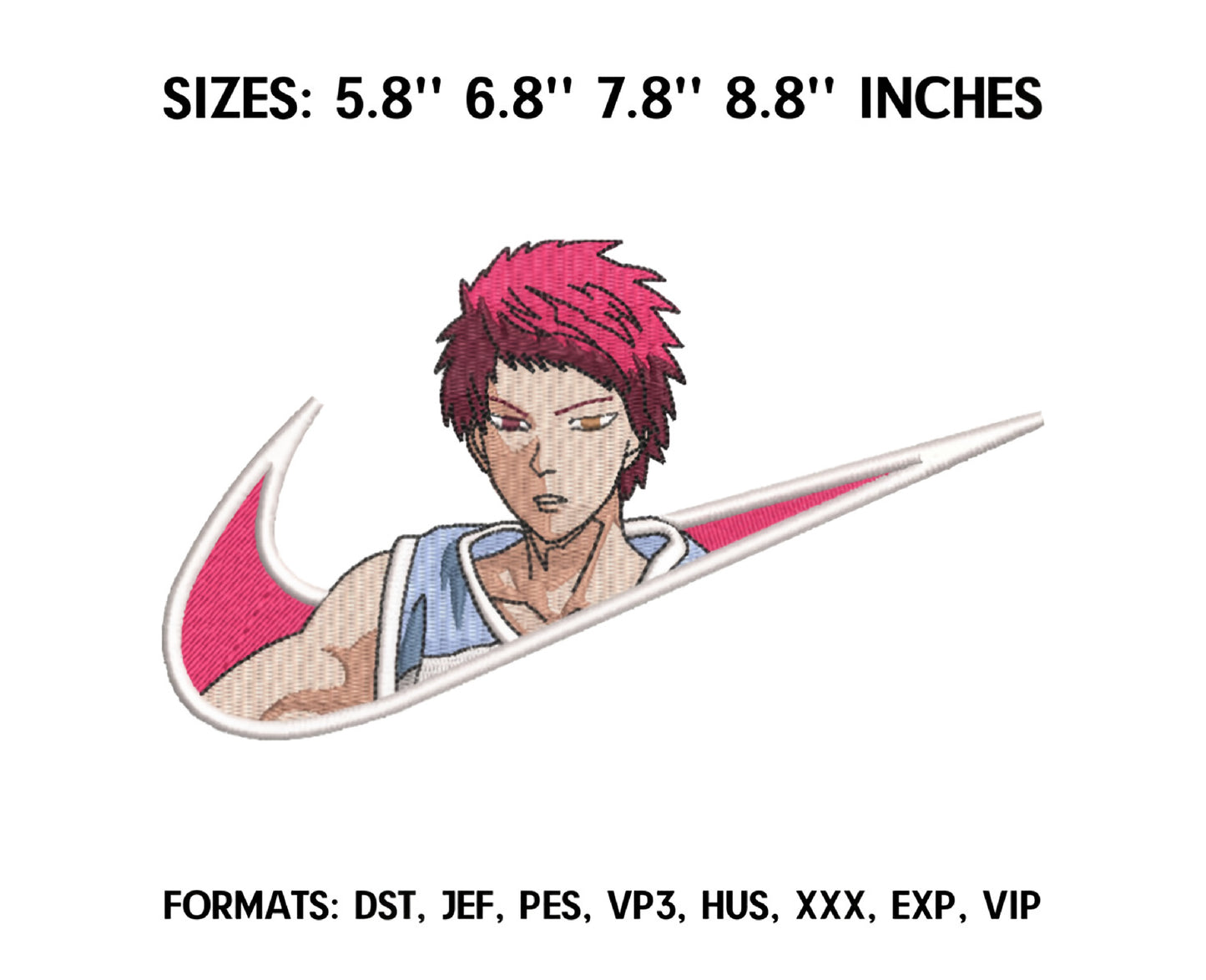SEIJURO AKASHI Anime Embroidery Design, Ni ke Anime Embroidery Designs 14
