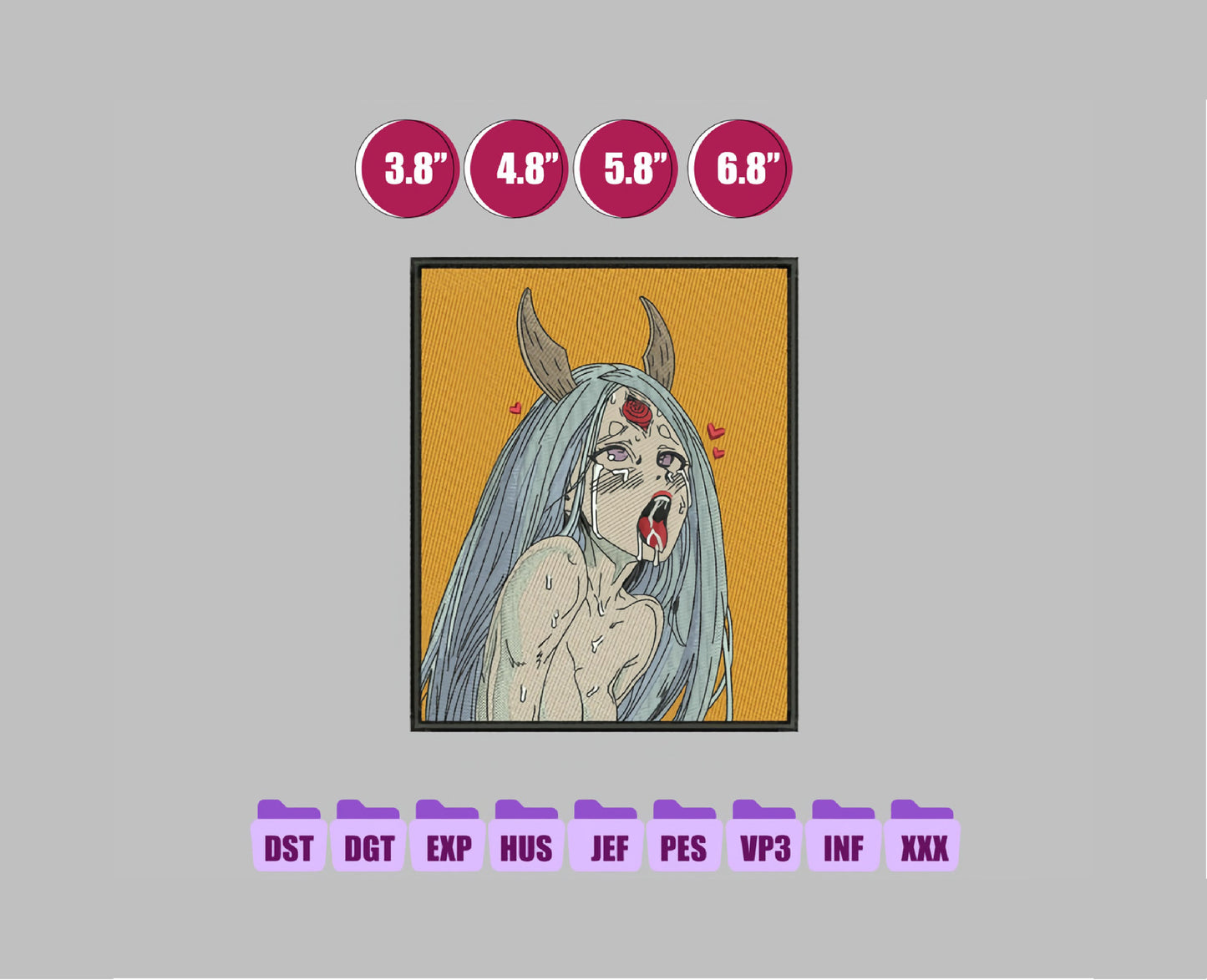 Kaguya Ootsu Anime Embroidery Design, Digital Anime Embroidery File 156