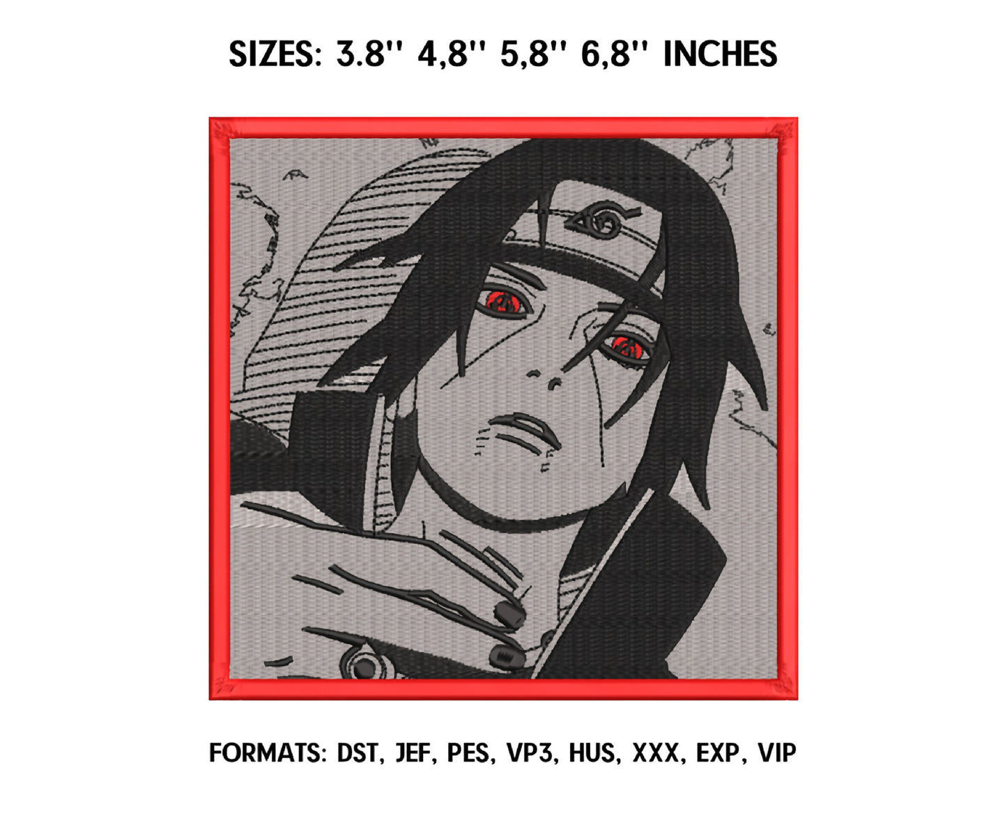 ITACHI Anime Embroidery Design, Digital Anime Embroidery File 19