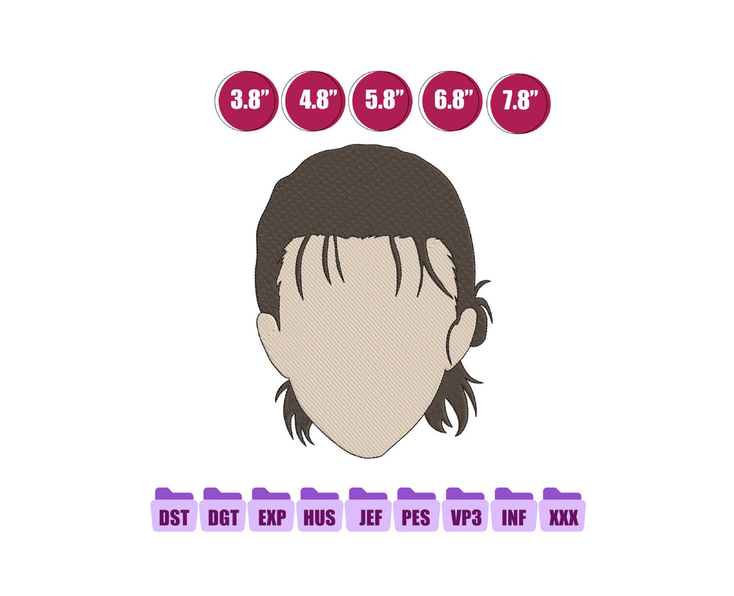 Logo Anime Embroidery Design, Digital Anime Embroidery File 208