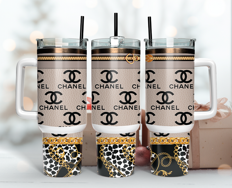 Chanel Tumbler Wrap 40oz,Tumbler Wrap with Logo Fashion - Instant PNG File 20