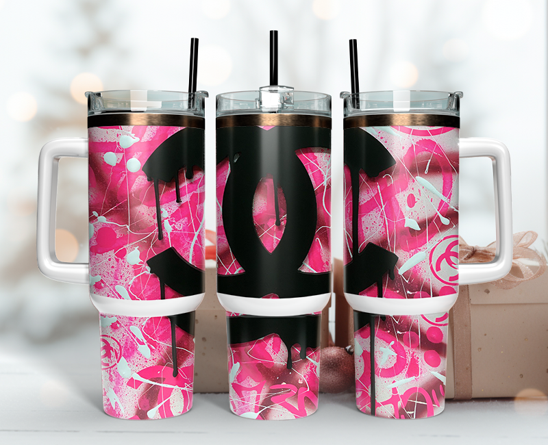 Chanel Tumbler Wrap 40oz,Tumbler Wrap with Logo Fashion - Instant PNG File 22