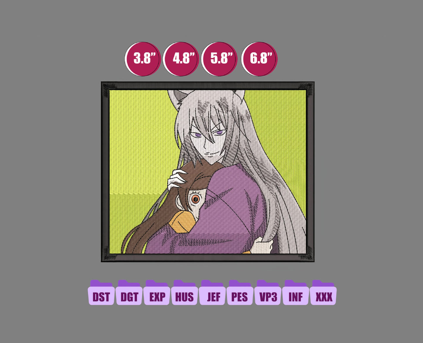 TOMOE and Nanami Anime Embroidery Design, Digital Anime Embroidery File 230