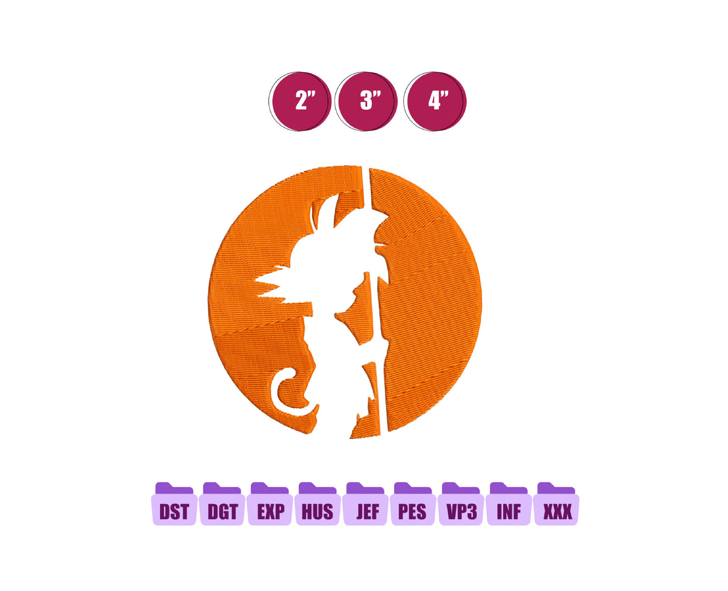 GOKU Anime Embroidery Design, Digital Anime Embroidery File 238