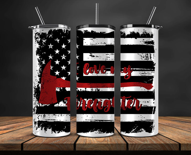 Firefighter Tumbler Wrap , Fire Rescue Fireman 24