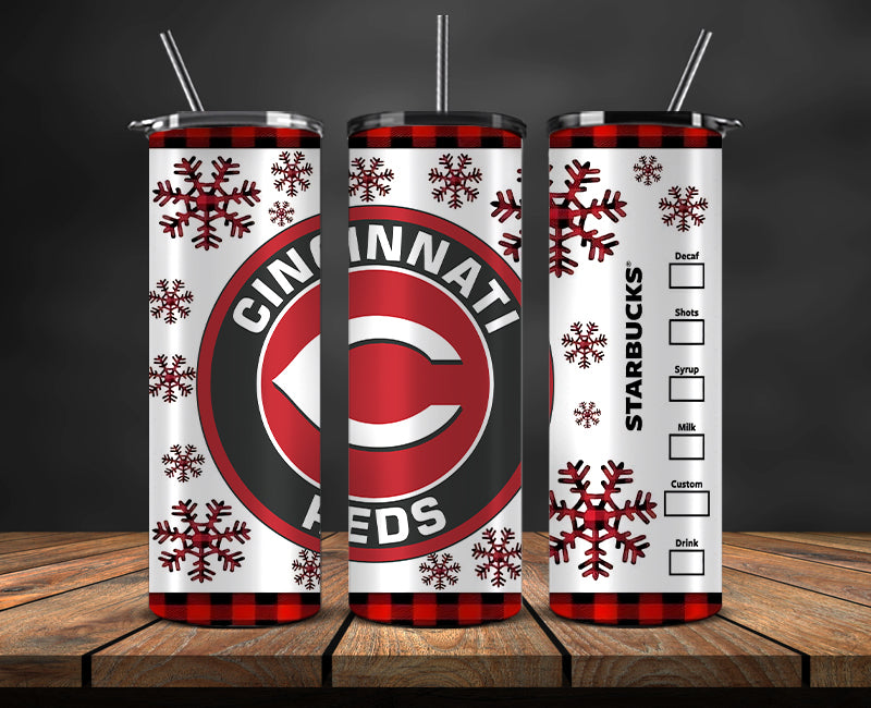 Cincinnati Reds Png,Christmas MLB Tumbler Png , MLB Christmas Tumbler Wrap 26