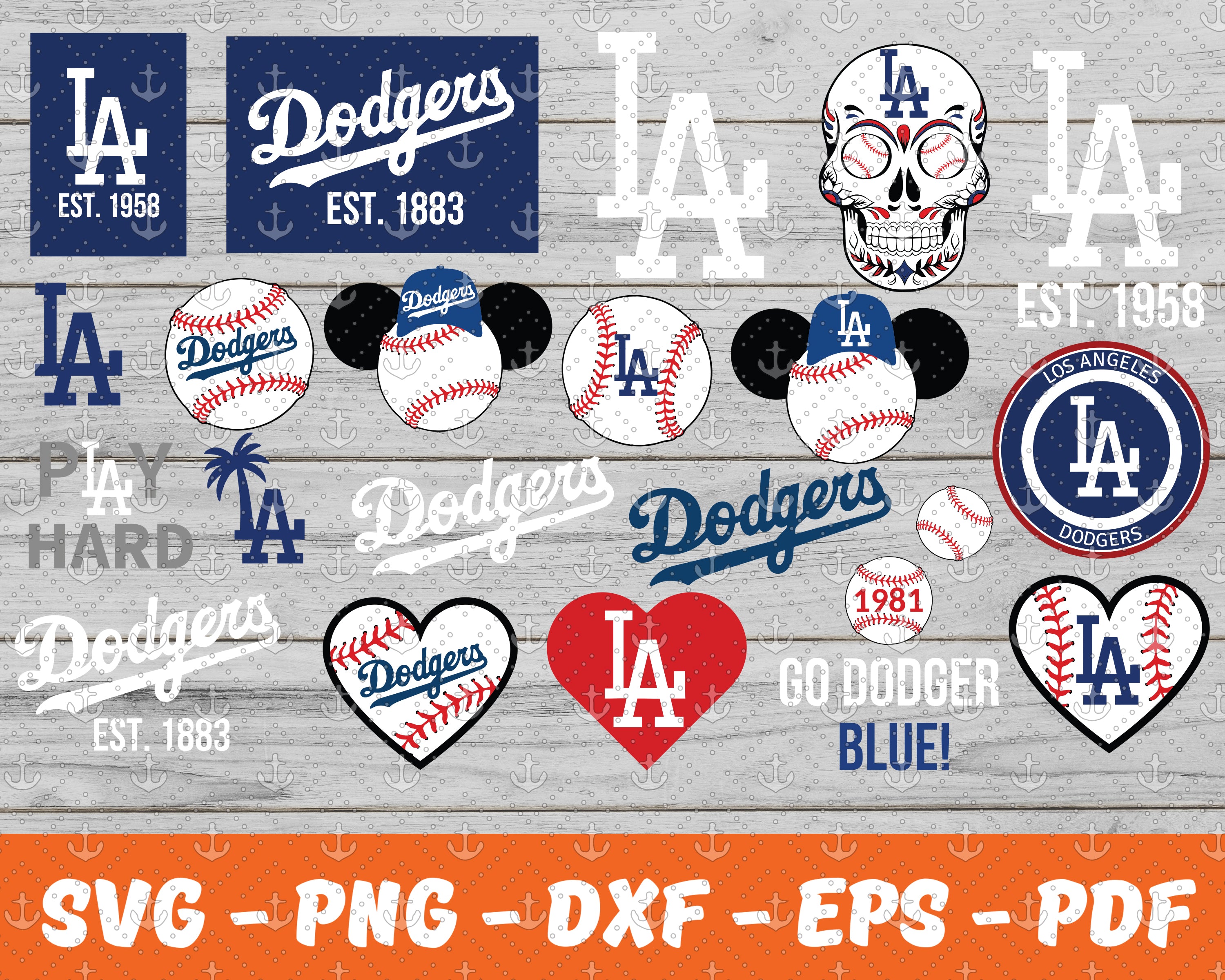 silhouette la dodgers svg