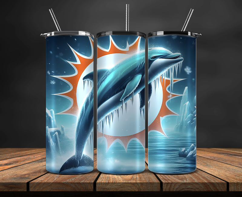 Miami Dolphins Tumbler Wrap, NFL Trendy Tumbler 26