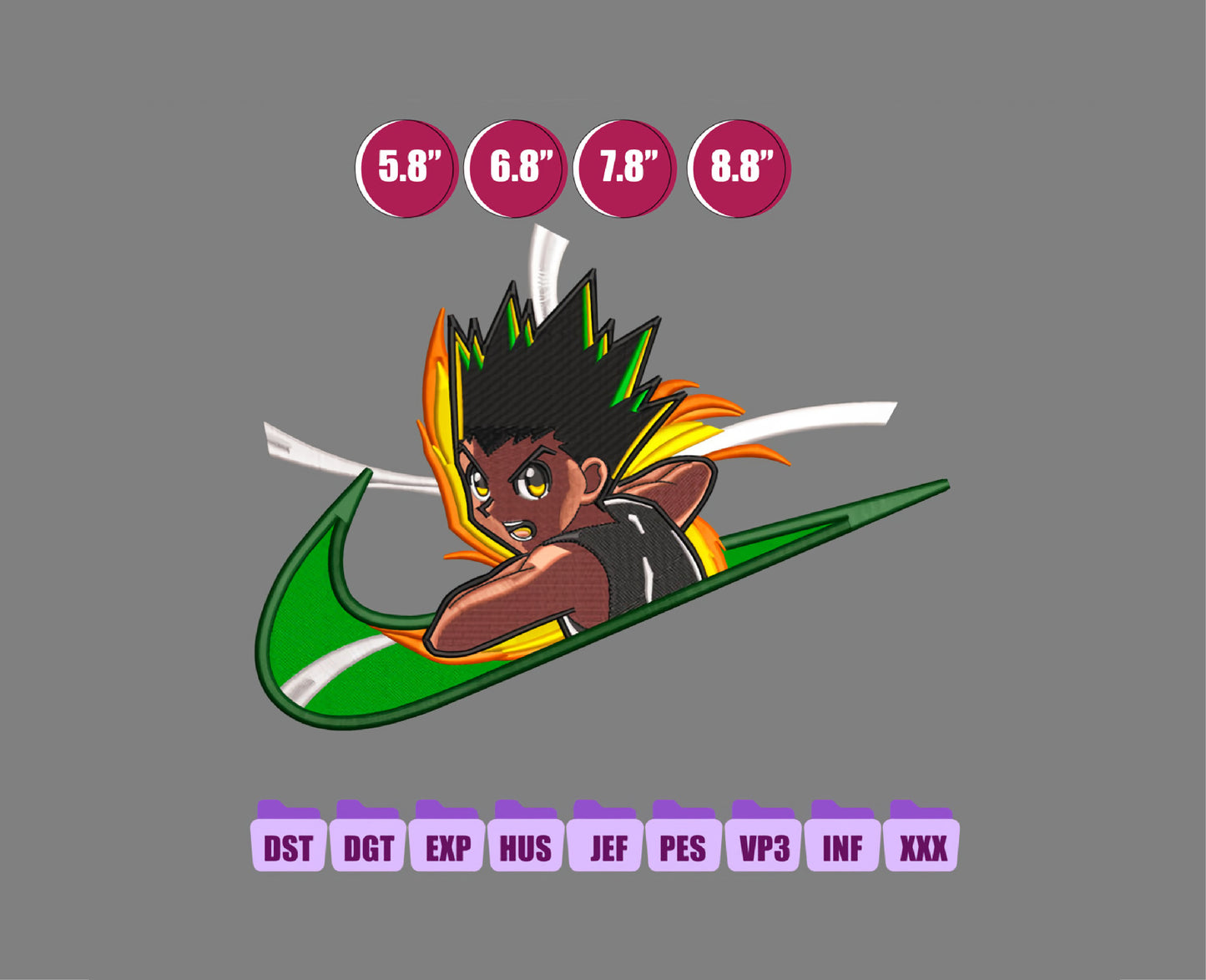 Ni ke Gon Anime Embroidery Design, Ni ke Anime Embroidery Designs 31