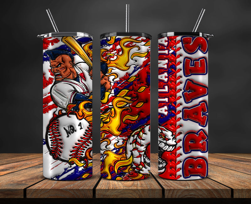 Atlanta Braves Tumbler Wrap, Mlb Tumbler Mlb Logo Tumbler Png 34