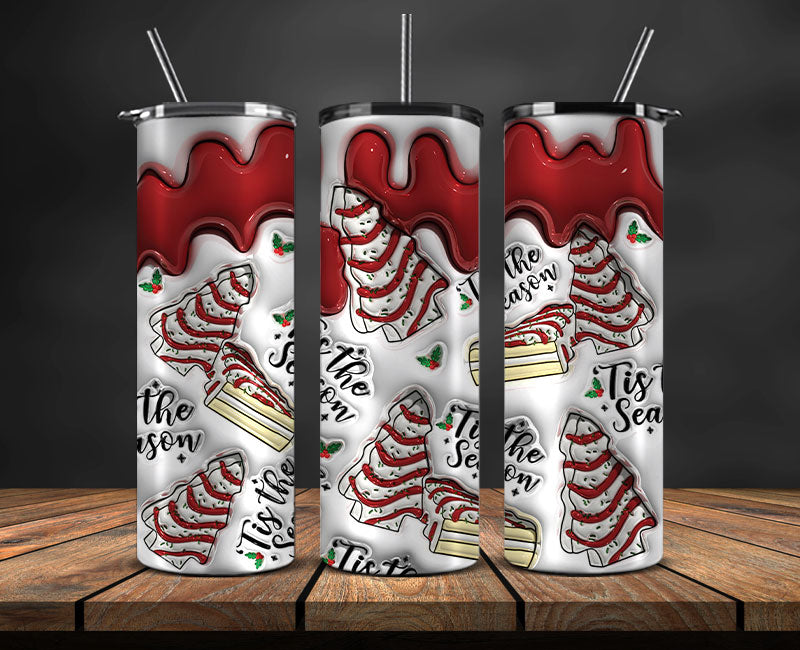 Christmas 20oz Tumbler Wrap PNG, Christmas 3D Inflated Puffy Tumbler Wrap Png, Grinchmas 20oz Png 36