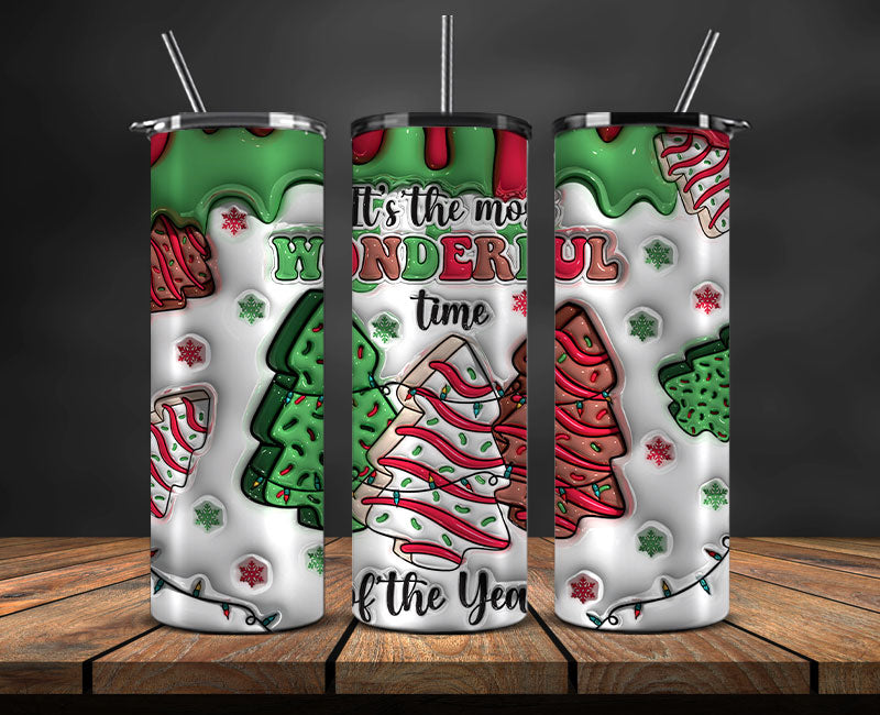 Christmas 20oz Tumbler Wrap PNG, Christmas 3D Inflated Puffy Tumbler Wrap Png, Grinchmas 20oz Png 38