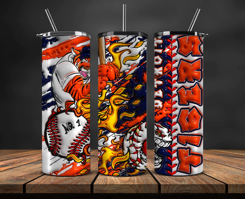Detroit Tigers Tumbler Wrap, Mlb Tumbler Mlb Logo Tumbler Png 39