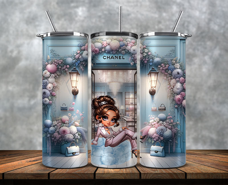 Fashion Tumbler Png, Luxury Skinny Tumbler, Coach Tumbler Png, Pattern Logo Fashion Tumbler Png 41