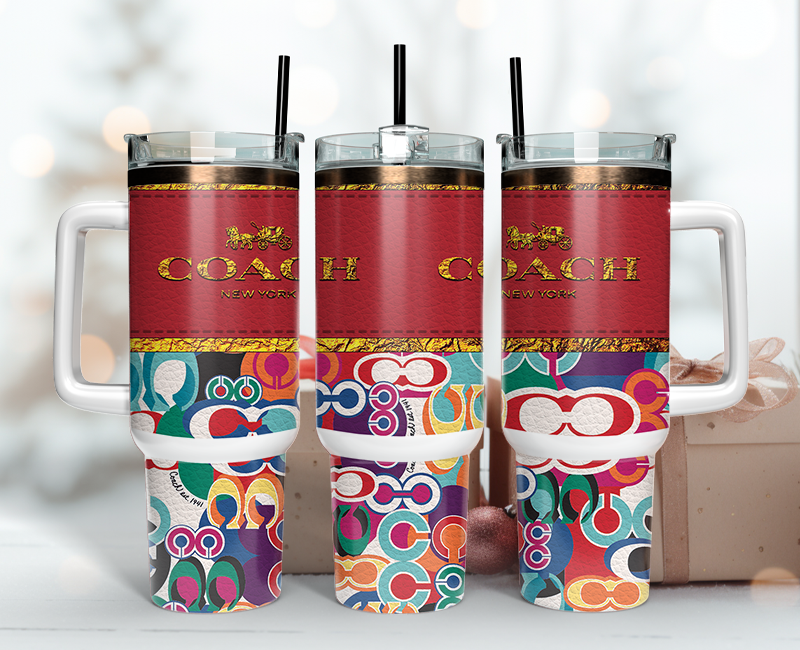 Coach Tumbler Wrap 40oz,Tumbler Wrap with Logo Fashion - Instant PNG File 42