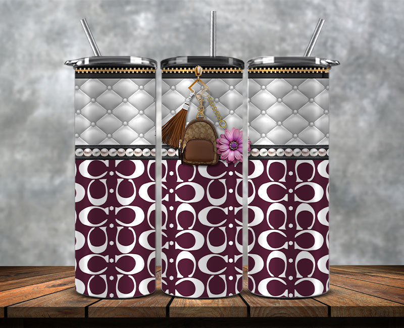 Fashion Tumbler Png, Luxury Skinny Tumbler, Coach Tumbler Png, Pattern Logo Fashion Tumbler Png 42