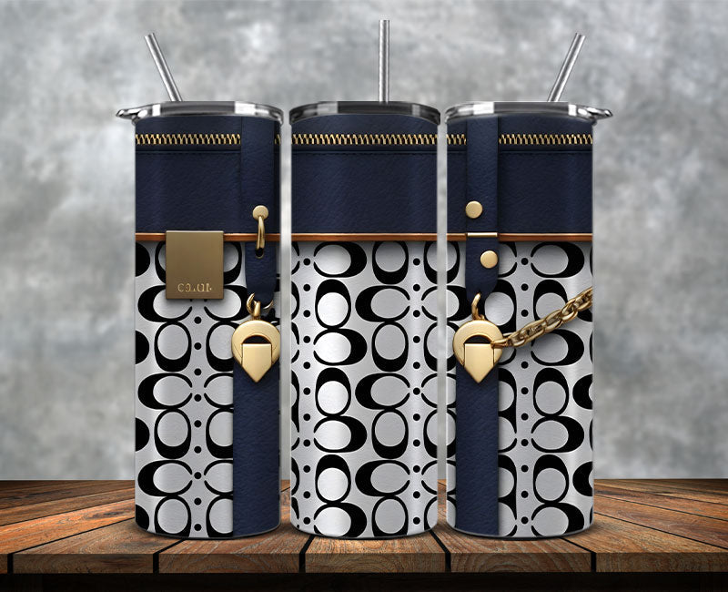 Fashion Tumbler Png, Luxury Skinny Tumbler, Coach Tumbler Png, Pattern Logo Fashion Tumbler Png 43