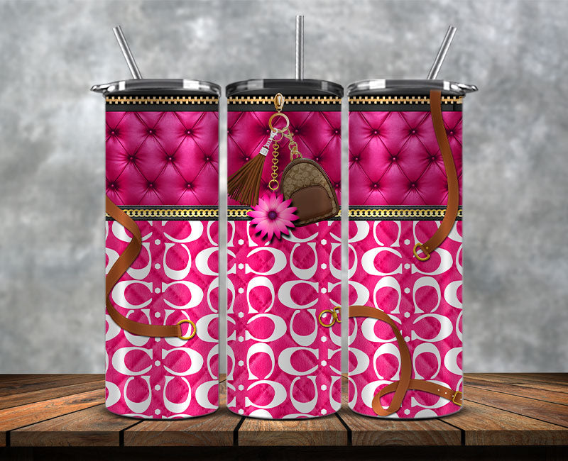 Fashion Tumbler Png, Luxury Skinny Tumbler, Coach Tumbler Png, Pattern Logo Fashion Tumbler Png 44