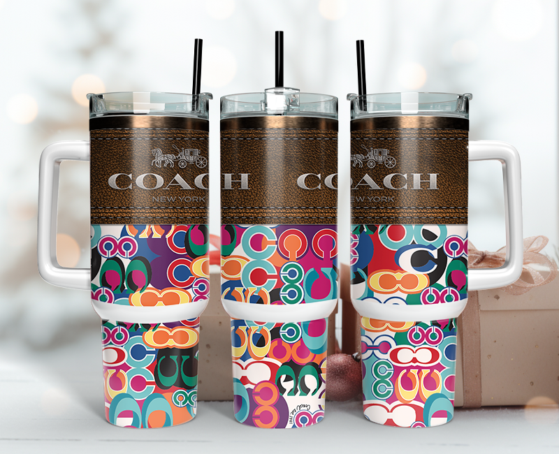 Coach Tumbler Wrap 40oz,Tumbler Wrap with Logo Fashion - Instant PNG File 46