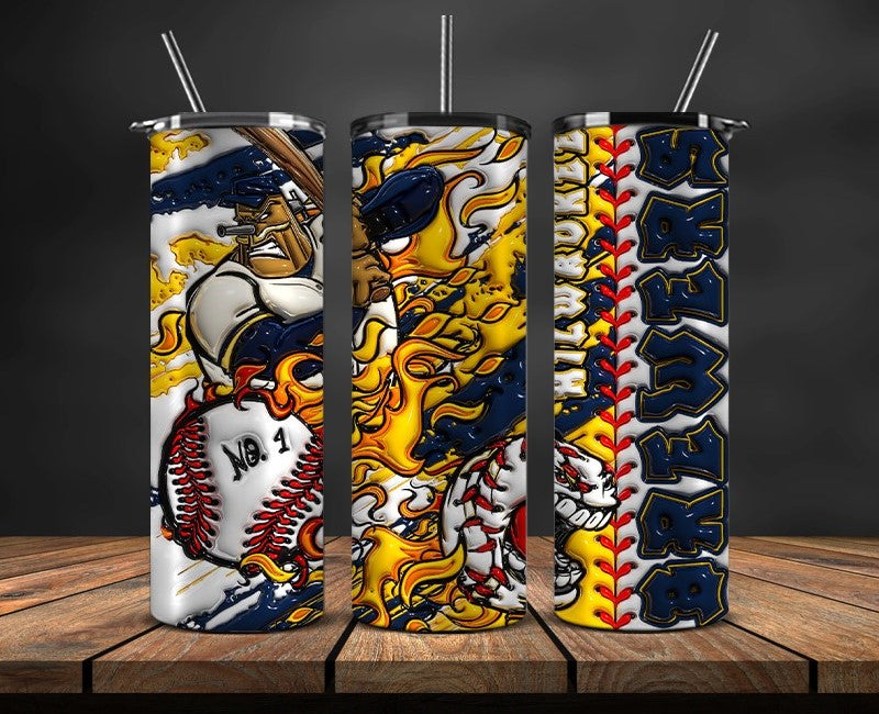 Milwaukee Brewers Tumbler Wrap, Mlb Tumbler Mlb Logo Tumbler Png 46