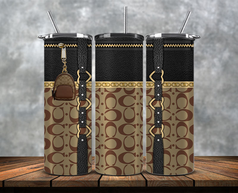 Fashion Tumbler Png, Luxury Skinny Tumbler, Coach Tumbler Png, Pattern Logo Fashion Tumbler Png 47