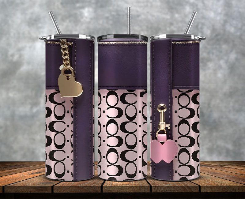 Fashion Tumbler Png, Luxury Skinny Tumbler, Coach Tumbler Png, Pattern Logo Fashion Tumbler Png 48