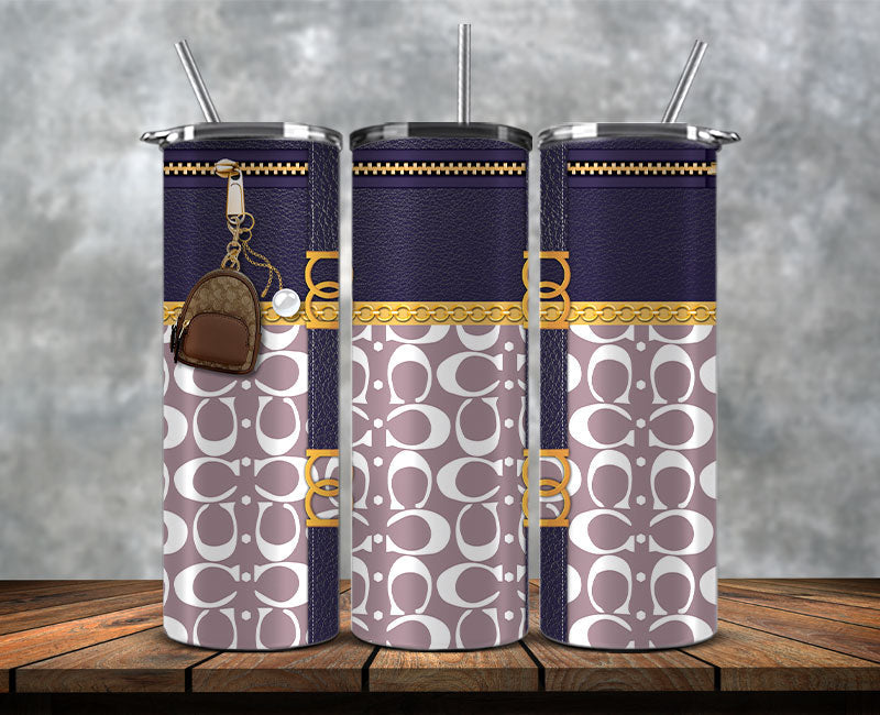 Fashion Tumbler Png, Luxury Skinny Tumbler, Coach Tumbler Png, Pattern Logo Fashion Tumbler Png 49