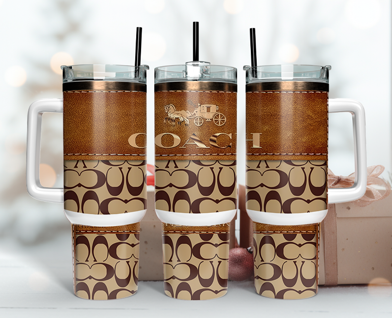 Coach Tumbler Wrap 40oz,Tumbler Wrap with Logo Fashion - Instant PNG File 04